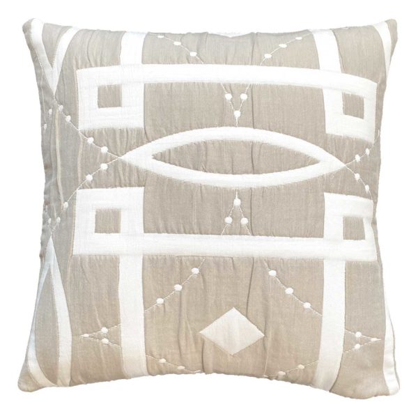 Fabric cushion with geometric pattern