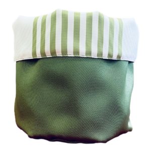 Green stripe pattern double face bread basket