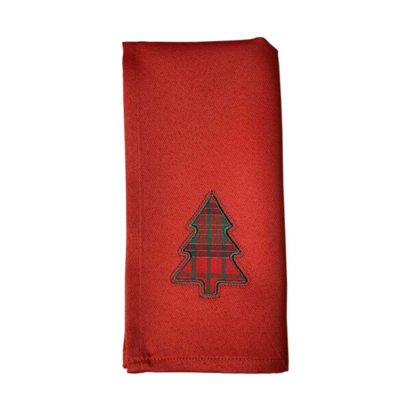 Waterproof liscio red napkin with nutcracker embroidered