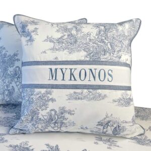 Square blue personalized pillow case