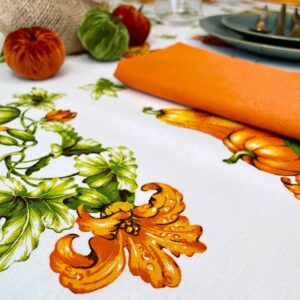 Cotton tablecloth with pumpkins