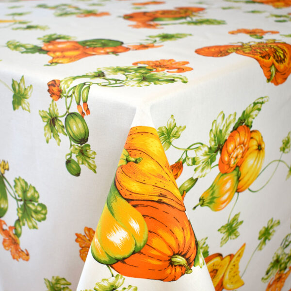 Cotton tablecloth with pumpkins