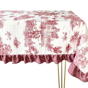 Toile de jouy red cotton tablecloth