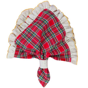 Scottish tartan red napkin with ruches