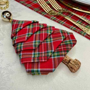 Christmas red scottish tartan napkin