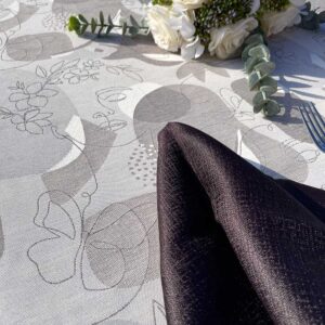 Modern elegant cotton tablecloth with contemporary art design