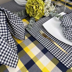Checked tablecloth yellow and blue