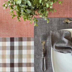 Checked tablecloth beige brown